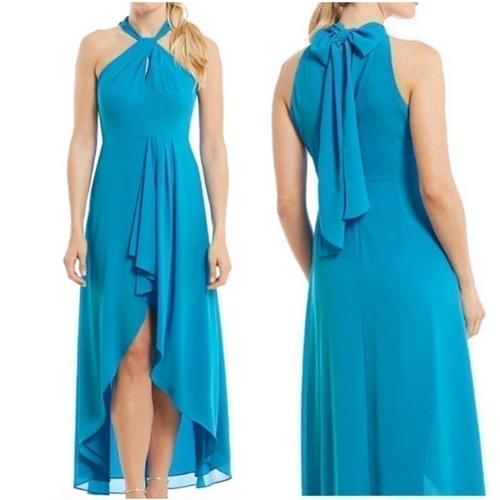 Belle Badgley Mischka Blue Chiffon Dress, New with Tagd